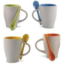 Taza con cuchara, 11 oz